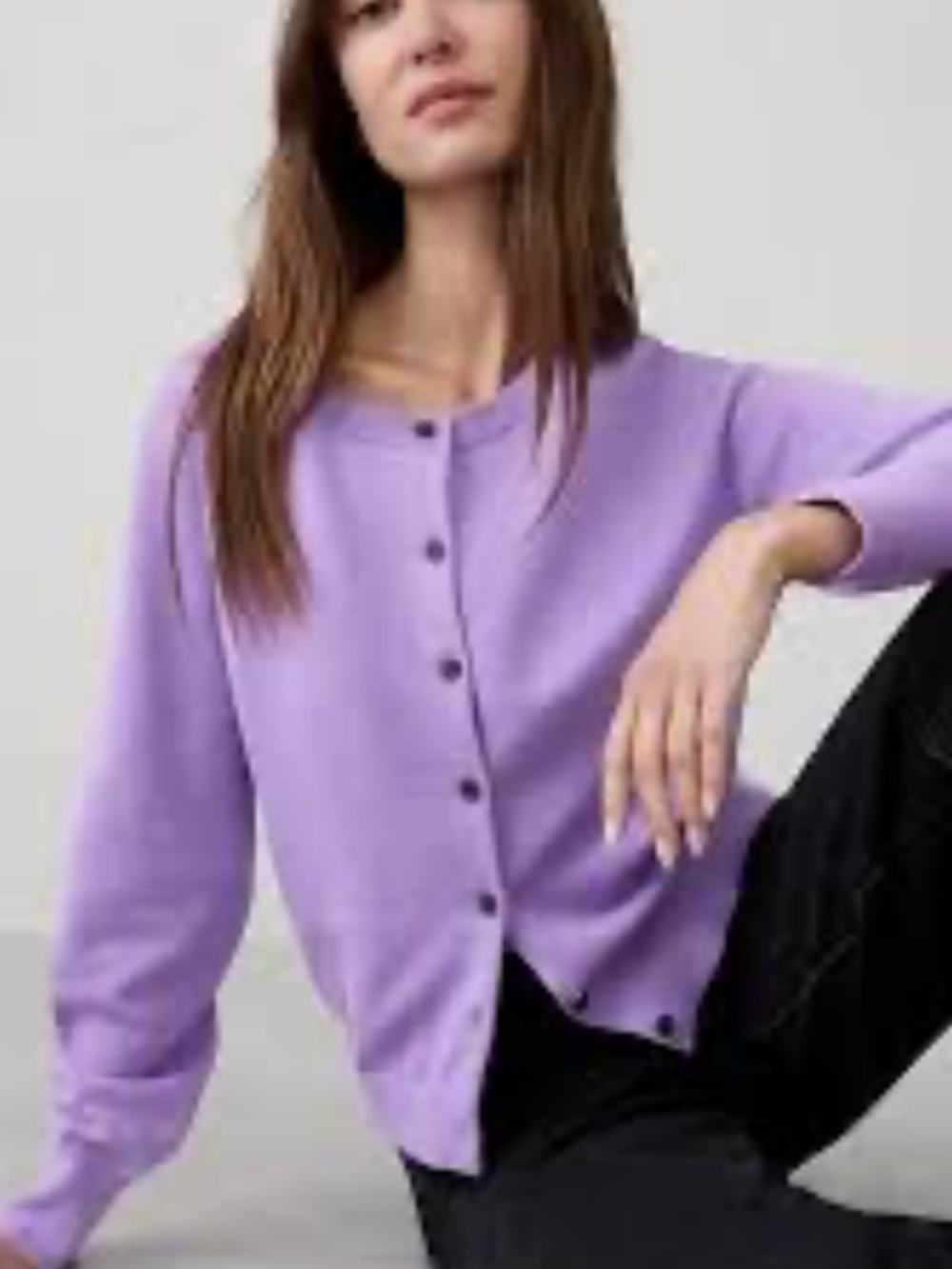 NWT Banana Republic Lilac Button-Front Women's Cardigan Sweater XL